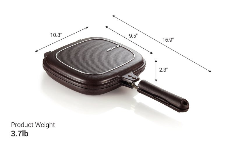 Happycall Titanium Nonstick Double Pan, Flip Pan, Square, Dishwasher Safe, PFOA-free, Brown - Image 3